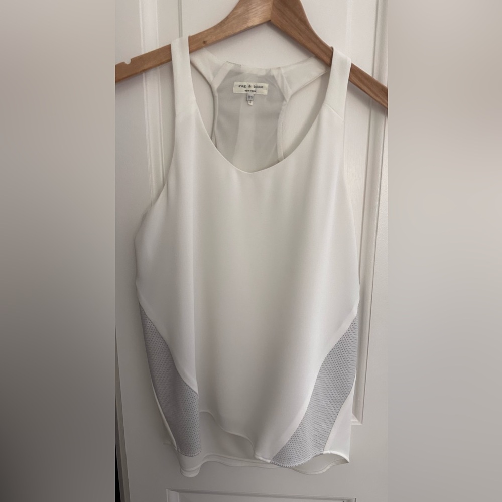 Rag & Bone White blouse with leather back detail